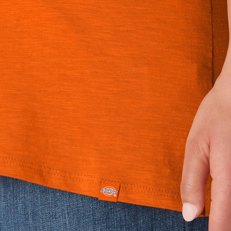 plus majica kratkih rukava s v-izrezom žene Dickies grimizni ibis (s2s) 6BPL62040 odjeća