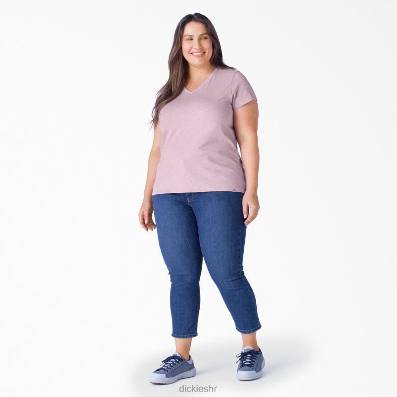 plus majica kratkih rukava s v-izrezom žene Dickies ljubičaste sjene (vs) 6BPL62041 odjeća