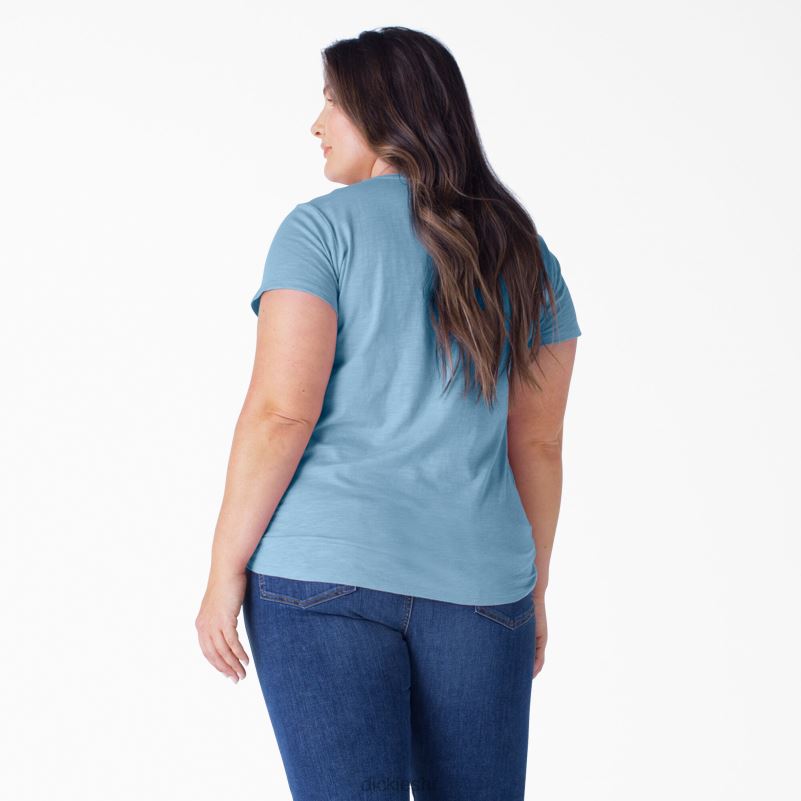 plus majica kratkih rukava s v-izrezom žene Dickies prašnjavo plava (dl) 6BPL62035 odjeća