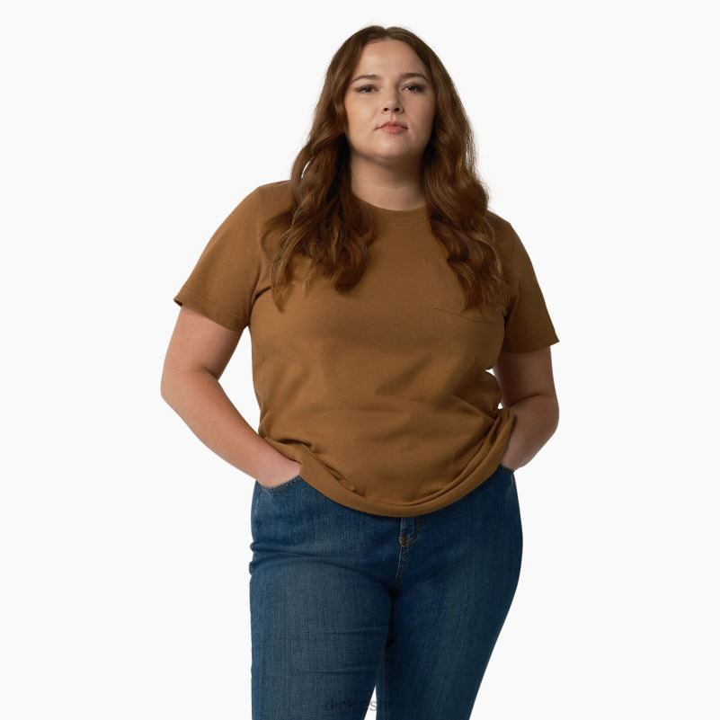 plus teškaška majica kratkih rukava žene Dickies smeđa patka (bd) 6BPL61966 odjeća