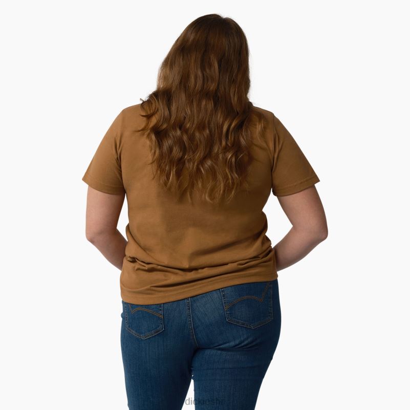 plus teškaška majica kratkih rukava žene Dickies smeđa patka (bd) 6BPL61966 odjeća