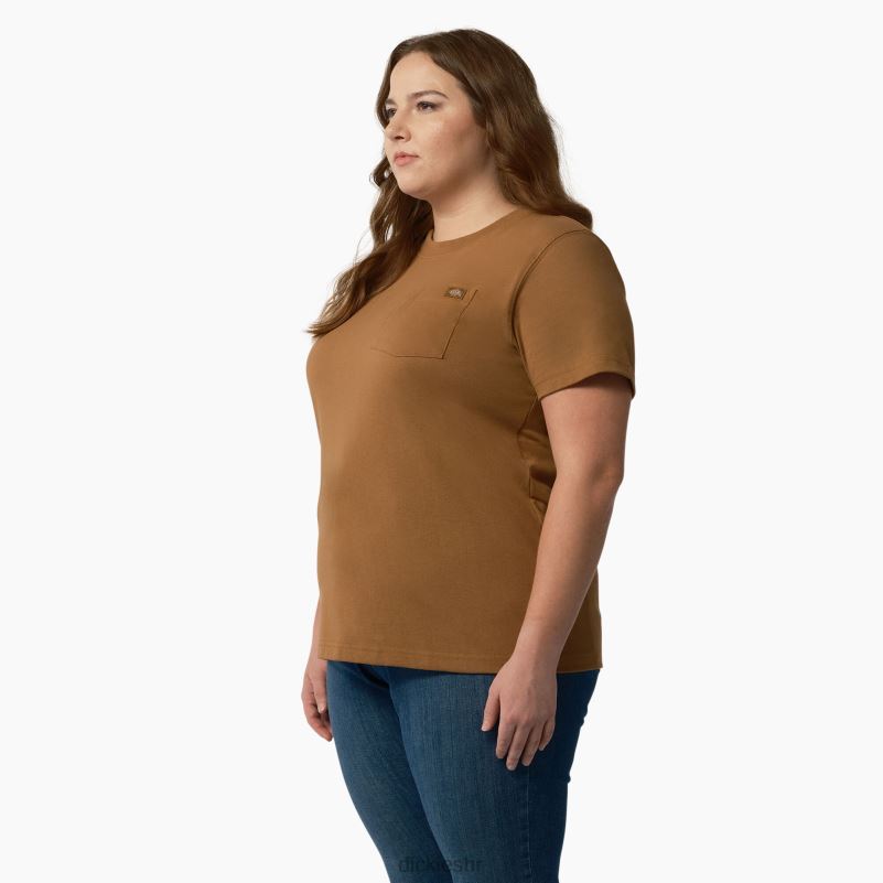 plus teškaška majica kratkih rukava žene Dickies smeđa patka (bd) 6BPL61966 odjeća