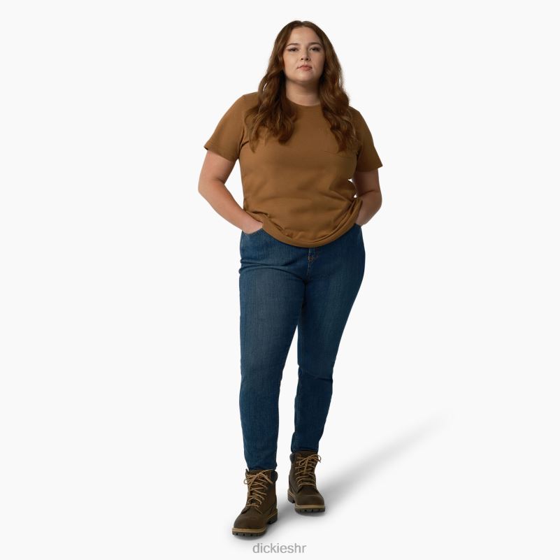 plus teškaška majica kratkih rukava žene Dickies smeđa patka (bd) 6BPL61966 odjeća