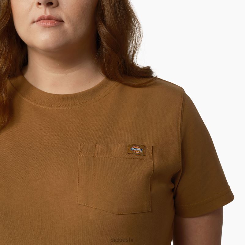 plus teškaška majica kratkih rukava žene Dickies smeđa patka (bd) 6BPL61966 odjeća
