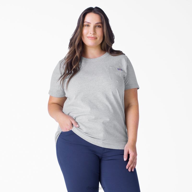 plus teškaška majica kratkih rukava žene Dickies vrijesak sivi (hg) 6BPL61970 odjeća