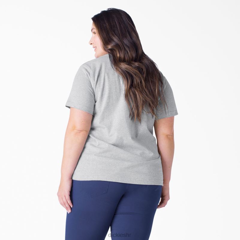 plus teškaška majica kratkih rukava žene Dickies vrijesak sivi (hg) 6BPL61970 odjeća
