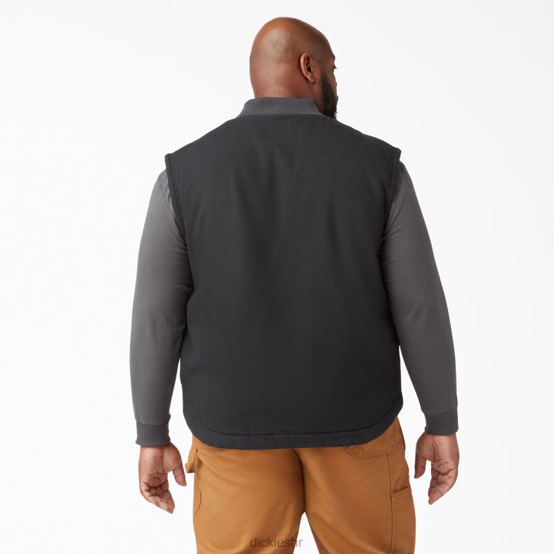 pačji prsluk s visokom florom i podstavom od flisa muškarci Dickies isprano crno (rbk) 6BPL61063 odjeća