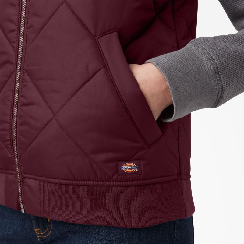 prošiveni prsluk žene Dickies bordo (od) 6BPL62296 odjeća