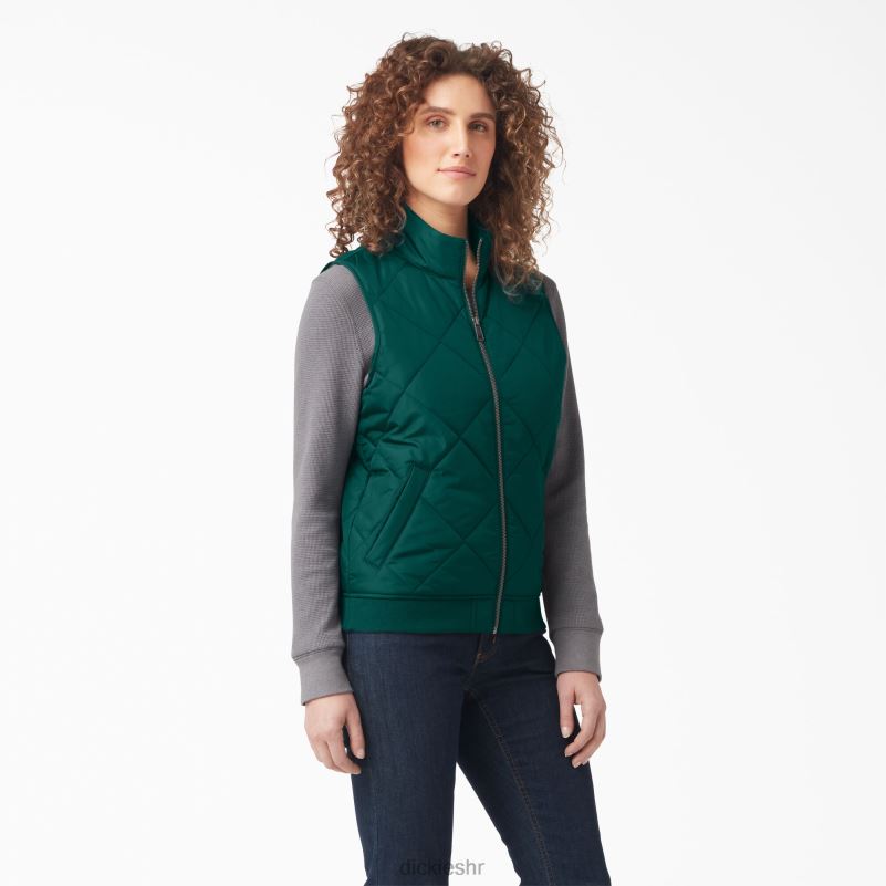 prošiveni prsluk žene Dickies šumsko zelena (ft) 6BPL62297 odjeća