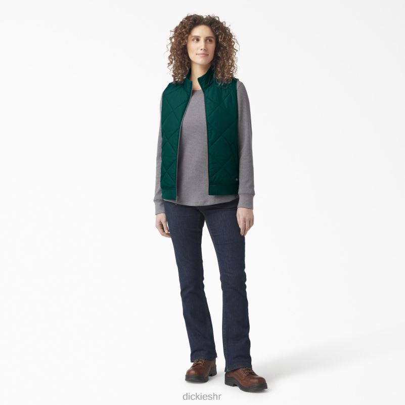 prošiveni prsluk žene Dickies šumsko zelena (ft) 6BPL62297 odjeća