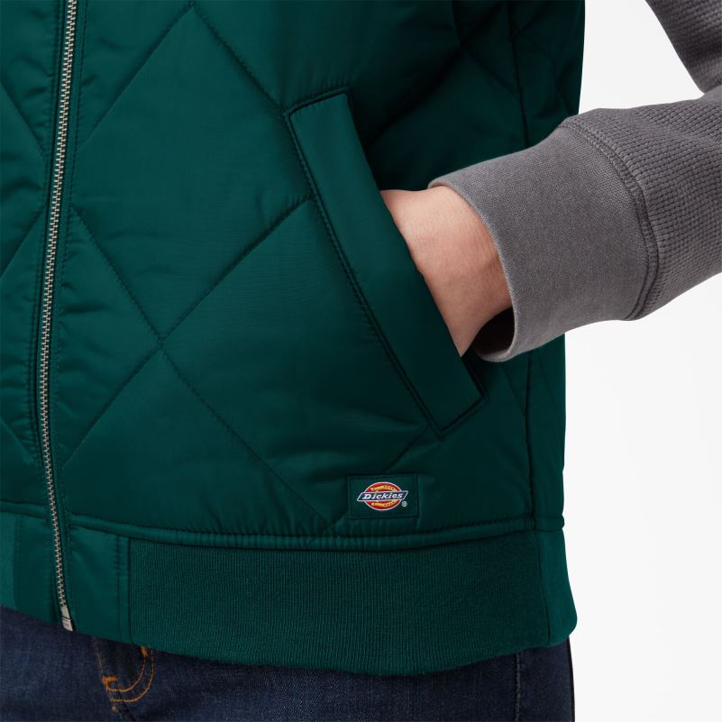 prošiveni prsluk žene Dickies šumsko zelena (ft) 6BPL62297 odjeća