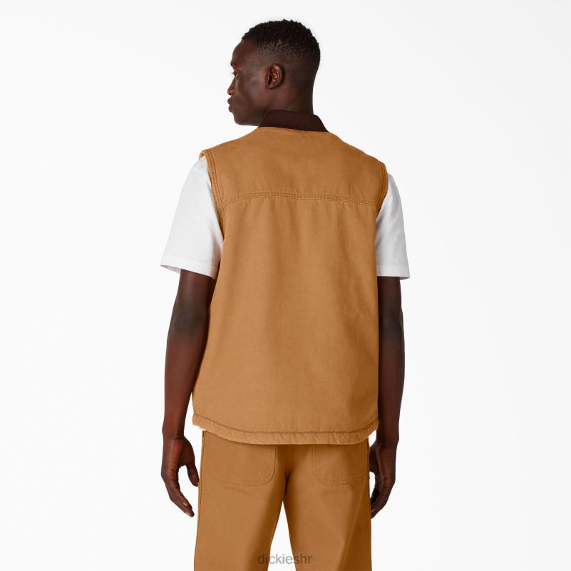 stonewashed duck prsluk od flisa s visokom hrpom muškarci Dickies oprana smeđa patka (sbd) 6BPL61032 odjeća