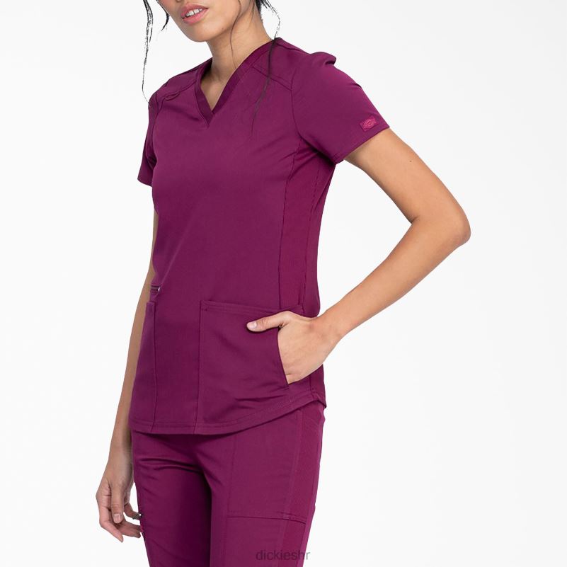 Balance top s v-izrezom i džepom na patentni zatvarač žene Dickies vino (pobjeda) 6BPL62481 odjeća