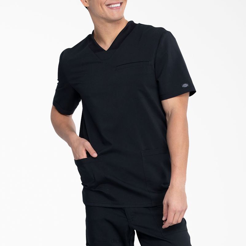 balansirana majica s v-izrezom i džepovima muškarci Dickies crno (crno) 6BPL61408 odjeća