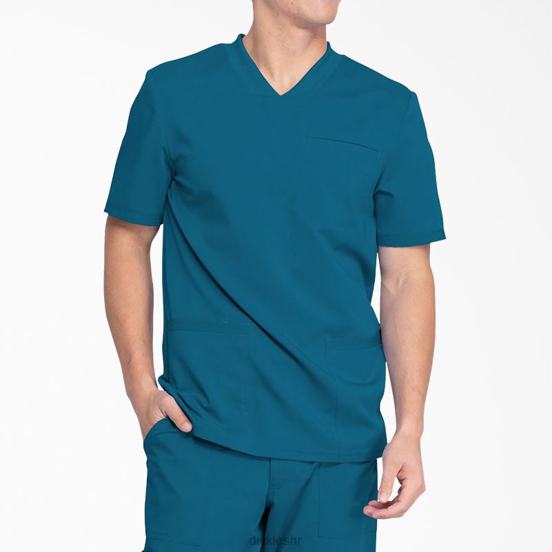 balansirana majica s v-izrezom i džepovima muškarci Dickies karipsko plava (crb) 6BPL61410 odjeća