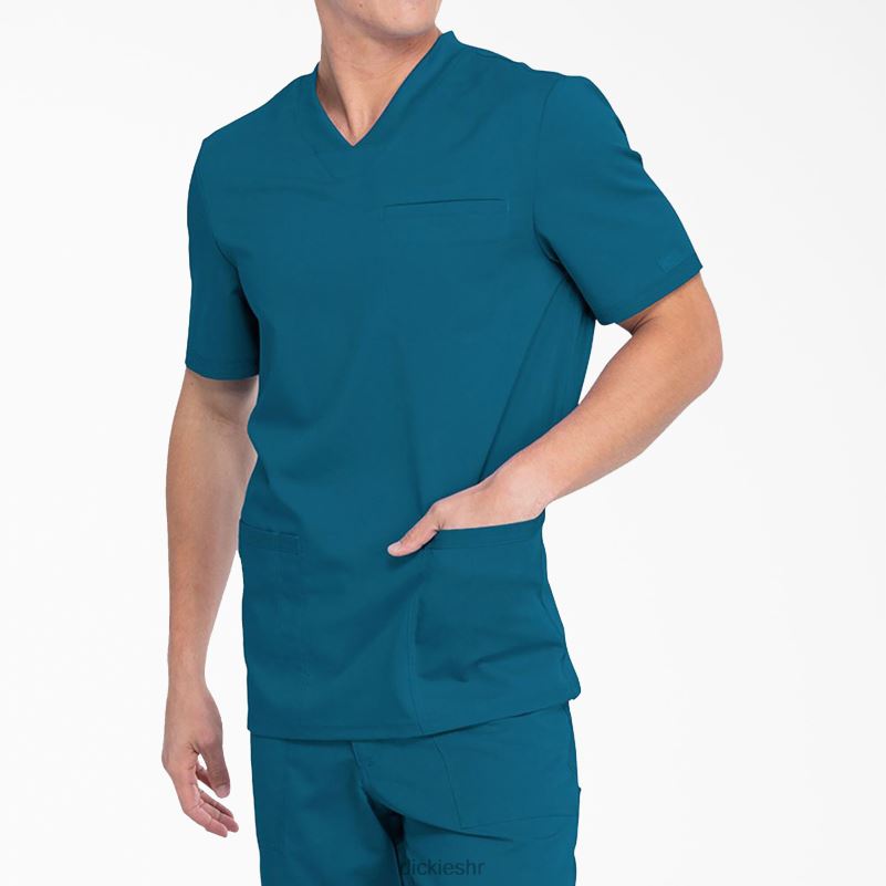 balansirana majica s v-izrezom i džepovima muškarci Dickies karipsko plava (crb) 6BPL61410 odjeća