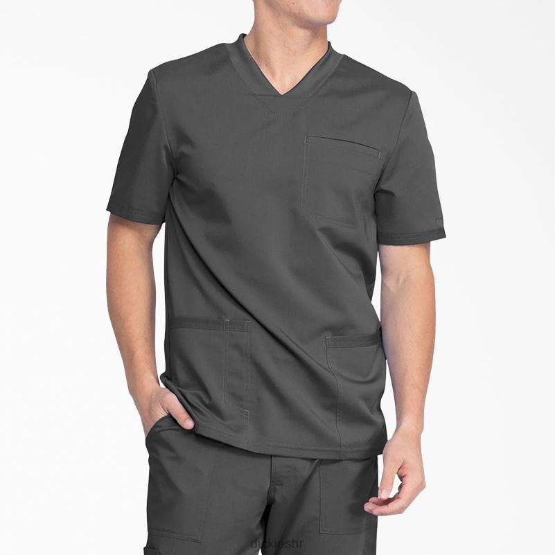 balansirana majica s v-izrezom i džepovima muškarci Dickies kositar siva (klupa) 6BPL61412 odjeća