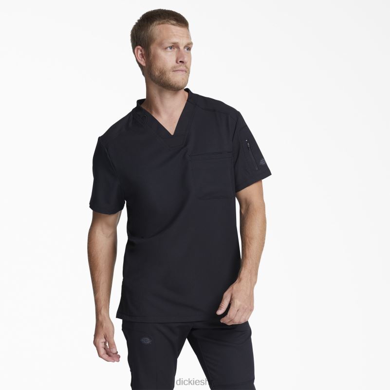 dynamix majica s v-izrezom i džepom s patentnim zatvaračem muškarci Dickies crno (crno) 6BPL61246 odjeća