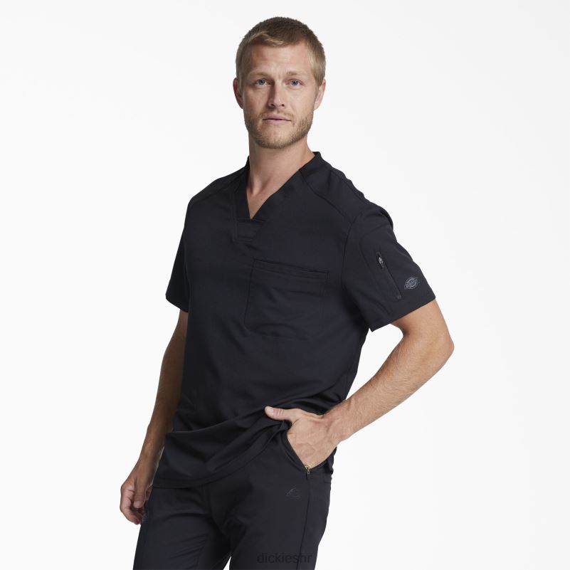 dynamix majica s v-izrezom i džepom s patentnim zatvaračem muškarci Dickies crno (crno) 6BPL61246 odjeća