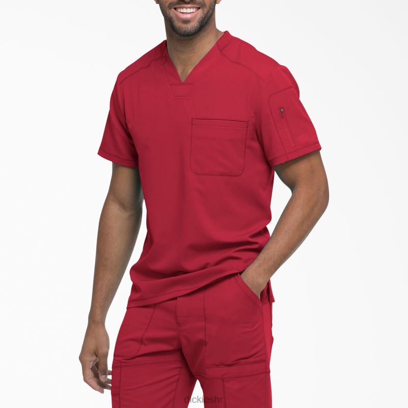 dynamix majica s v-izrezom i džepom s patentnim zatvaračem muškarci Dickies crvena (rd) 6BPL61255 odjeća
