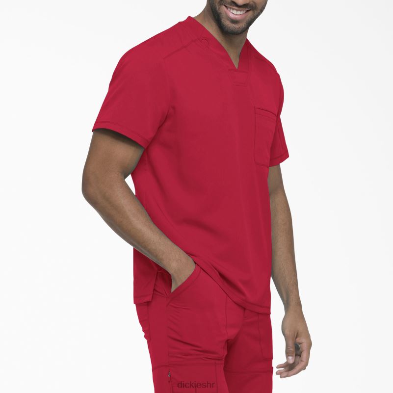 dynamix majica s v-izrezom i džepom s patentnim zatvaračem muškarci Dickies crvena (rd) 6BPL61255 odjeća