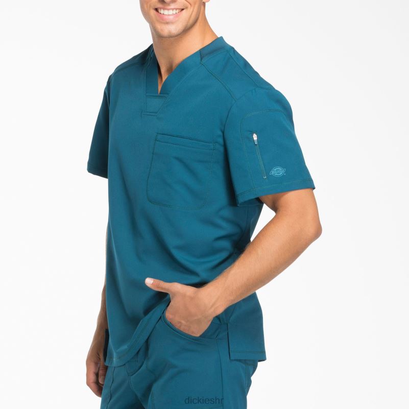 dynamix majica s v-izrezom i džepom s patentnim zatvaračem muškarci Dickies karipsko plava (crb) 6BPL61248 odjeća