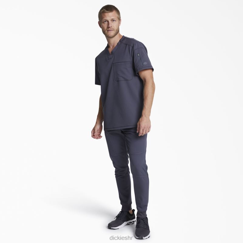 dynamix majica s v-izrezom i džepom s patentnim zatvaračem muškarci Dickies kositar siva (klupa) 6BPL61253 odjeća