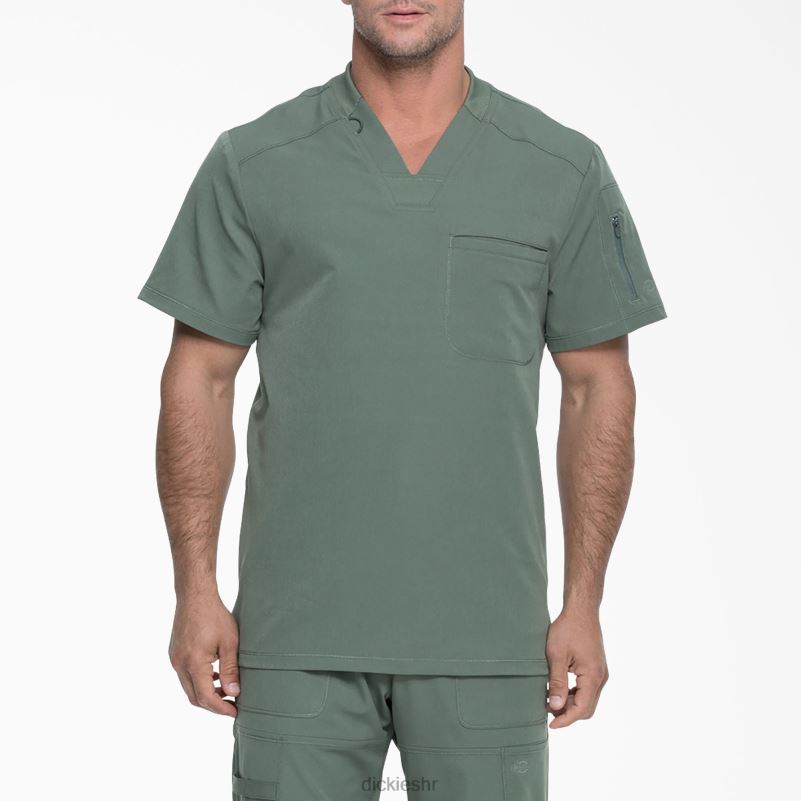 dynamix majica s v-izrezom i džepom s patentnim zatvaračem muškarci Dickies maslinasto zelena (oli) 6BPL61252 odjeća