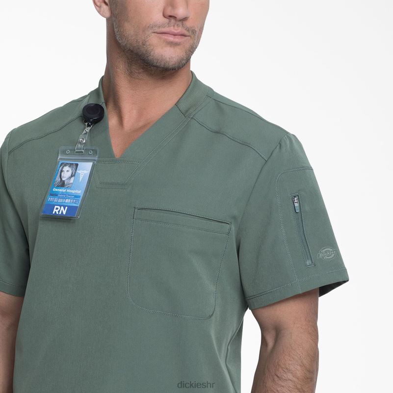 dynamix majica s v-izrezom i džepom s patentnim zatvaračem muškarci Dickies maslinasto zelena (oli) 6BPL61252 odjeća