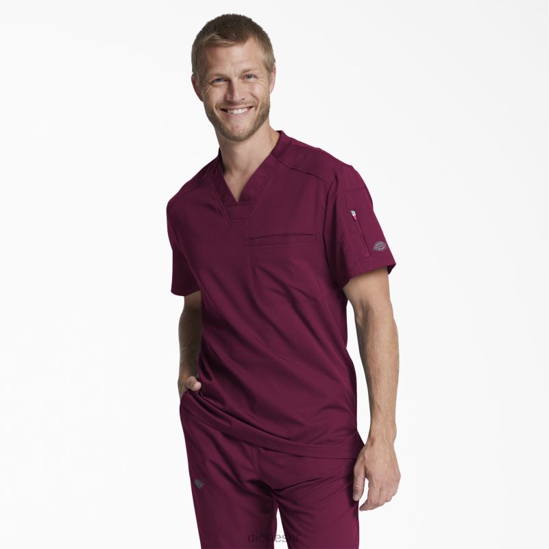 dynamix majica s v-izrezom i džepom s patentnim zatvaračem muškarci Dickies vino (pobjeda) 6BPL61256 odjeća