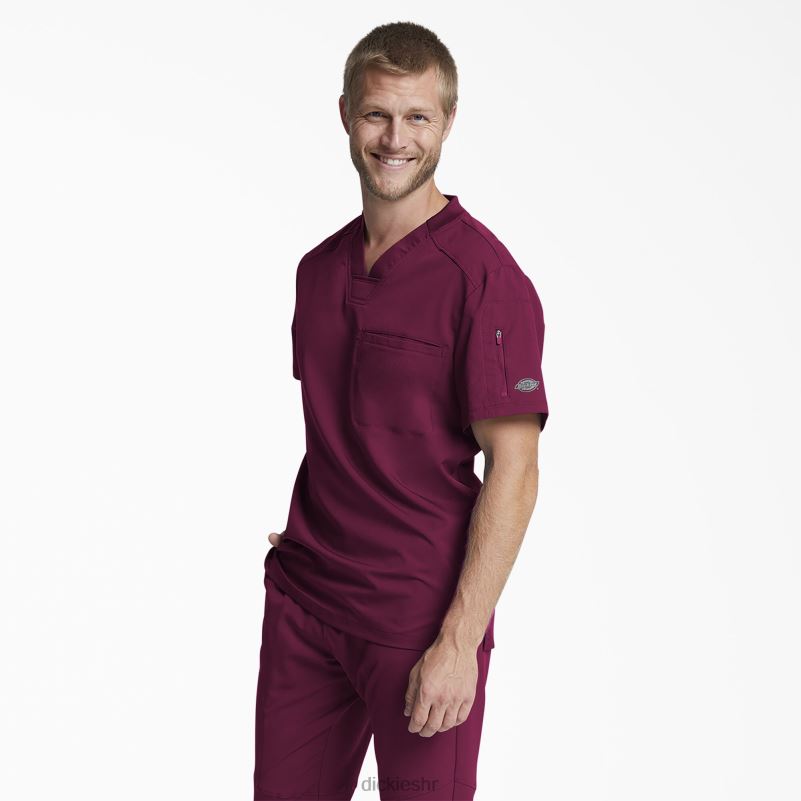 dynamix majica s v-izrezom i džepom s patentnim zatvaračem muškarci Dickies vino (pobjeda) 6BPL61256 odjeća