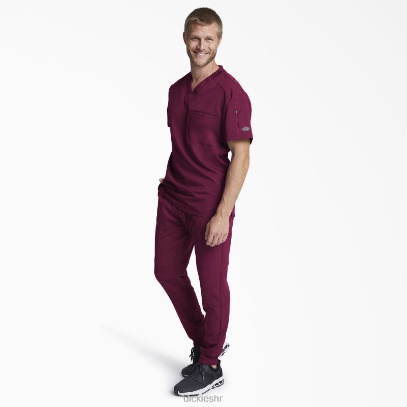 dynamix majica s v-izrezom i džepom s patentnim zatvaračem muškarci Dickies vino (pobjeda) 6BPL61256 odjeća