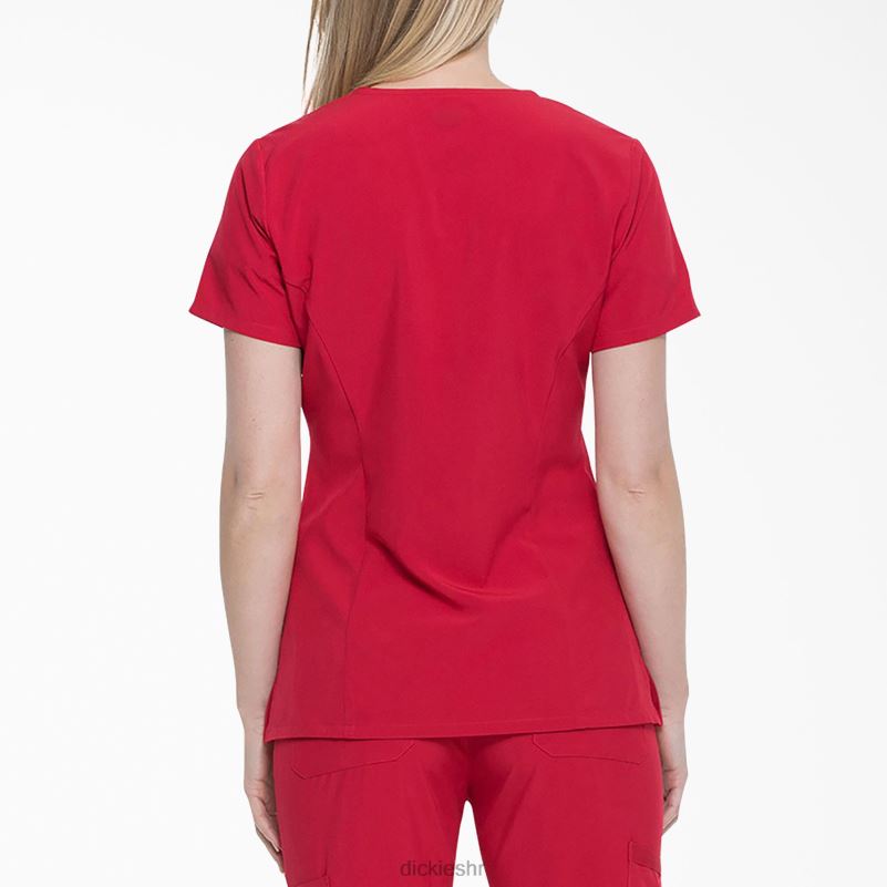 eds Essentials majica s v-izrezom žene Dickies crvena (rd) 6BPL62458 odjeća