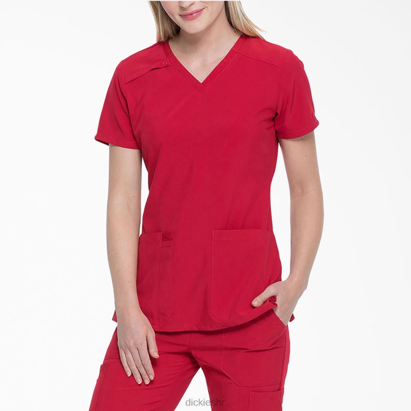 eds Essentials majica s v-izrezom žene Dickies crvena (rd) 6BPL62458 odjeća