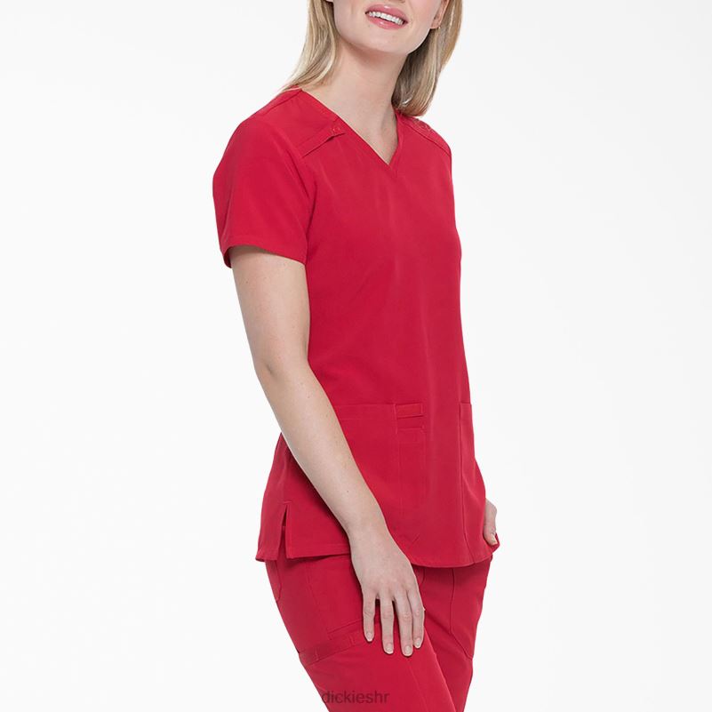 eds Essentials majica s v-izrezom žene Dickies crvena (rd) 6BPL62458 odjeća