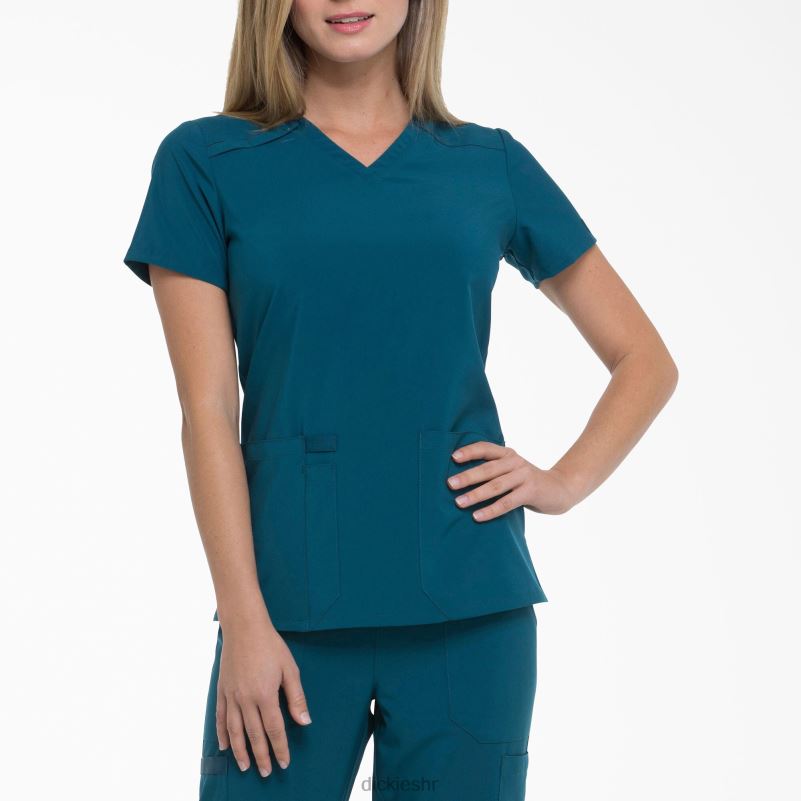 eds Essentials majica s v-izrezom žene Dickies karipsko plava (crb) 6BPL62446 odjeća