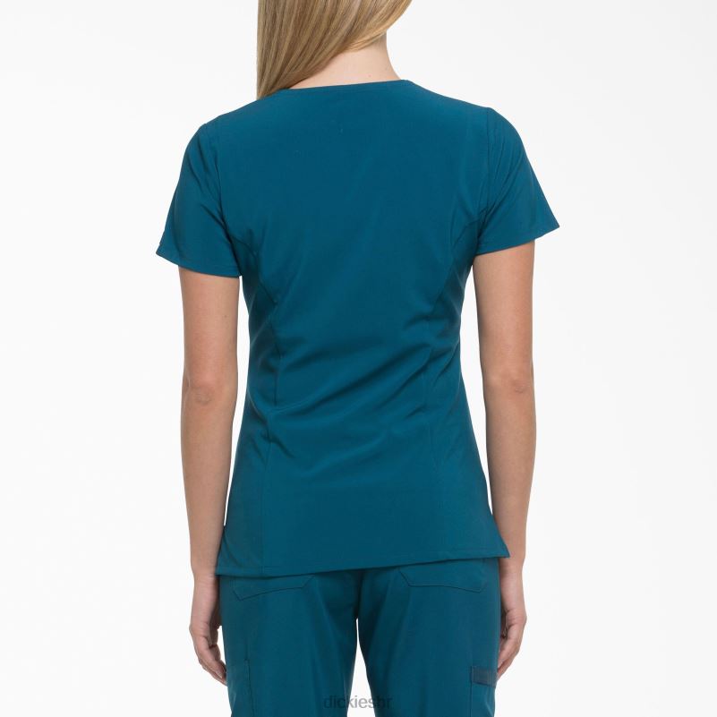 eds Essentials majica s v-izrezom žene Dickies karipsko plava (crb) 6BPL62446 odjeća