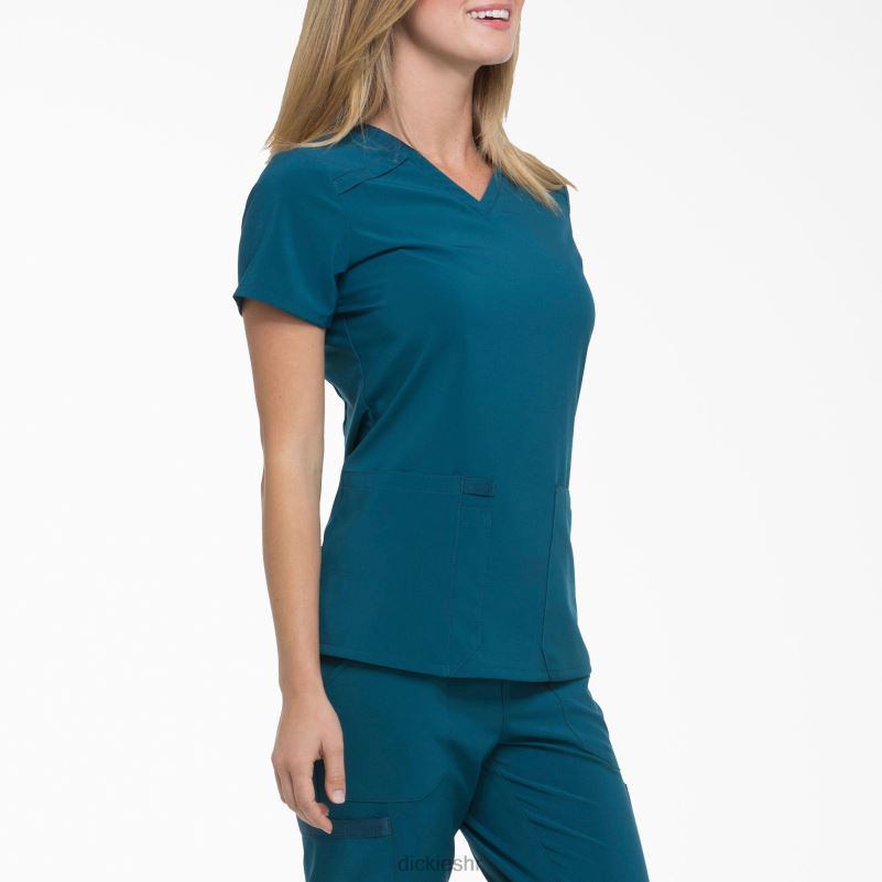 eds Essentials majica s v-izrezom žene Dickies karipsko plava (crb) 6BPL62446 odjeća