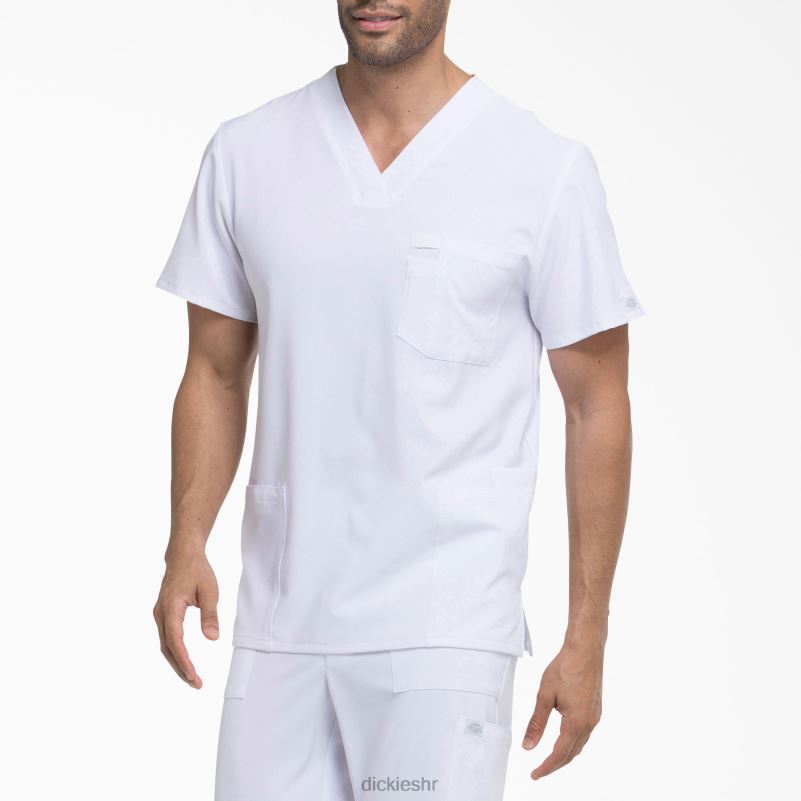eds Essentials majica s v-izrezom i džepovima muškarci Dickies bijela (dwh) 6BPL61431 odjeća