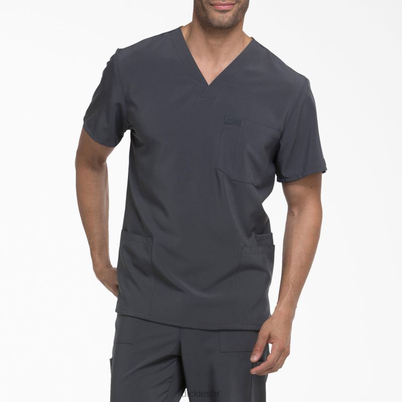 eds Essentials majica s v-izrezom i džepovima muškarci Dickies kositar siva (klupa) 6BPL61435 odjeća