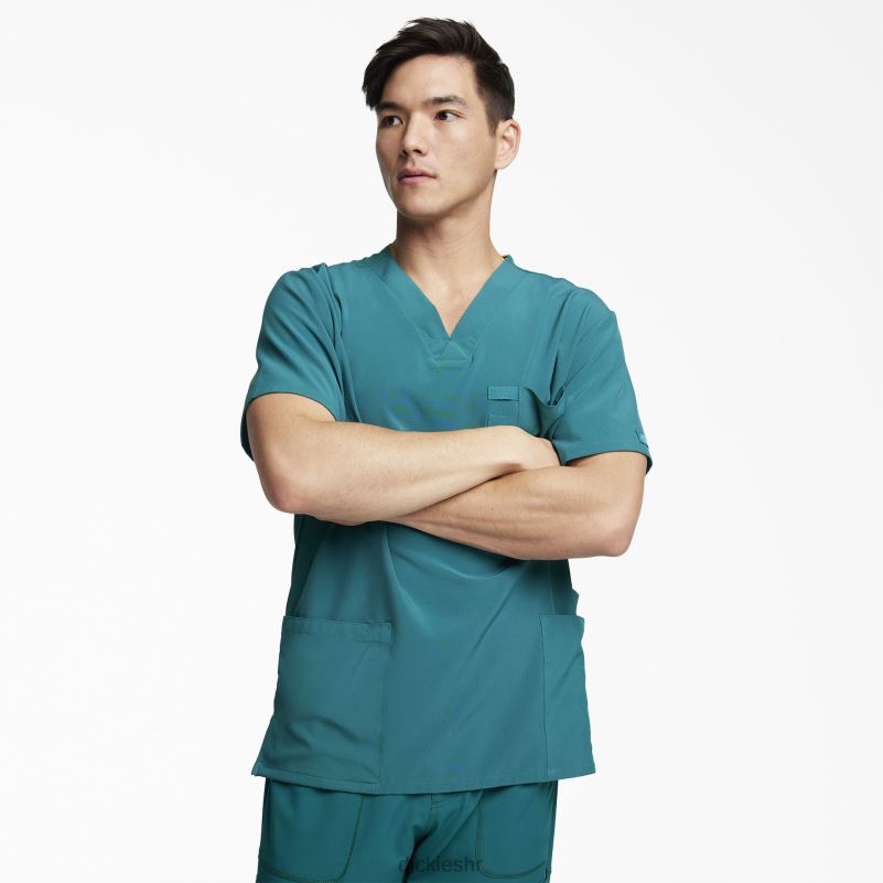 eds Essentials majica s v-izrezom i džepovima muškarci Dickies lovačko zeleno (htr) 6BPL61433 odjeća