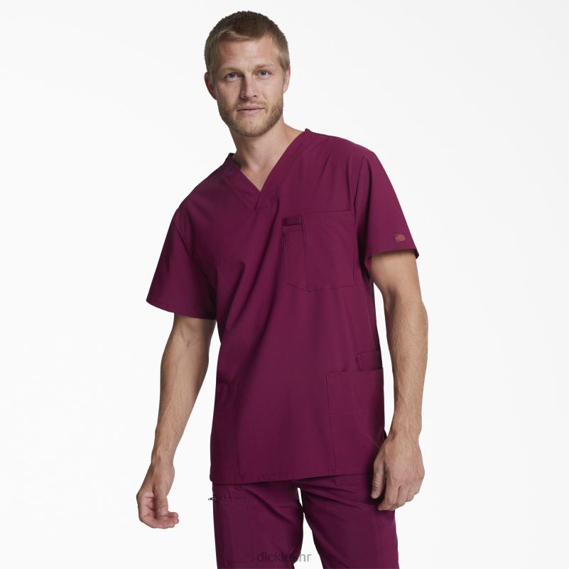 eds Essentials majica s v-izrezom i džepovima muškarci Dickies vino (pobjeda) 6BPL61436 odjeća