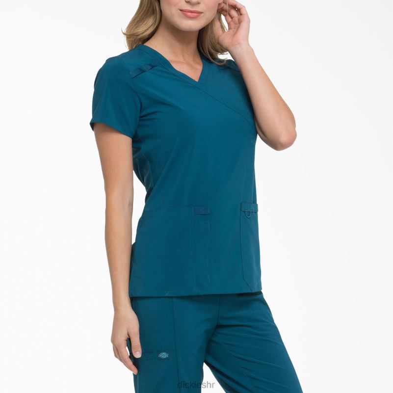 eds Essentials mock wrap scrub top žene Dickies karipsko plava (crb) 6BPL62635 odjeća