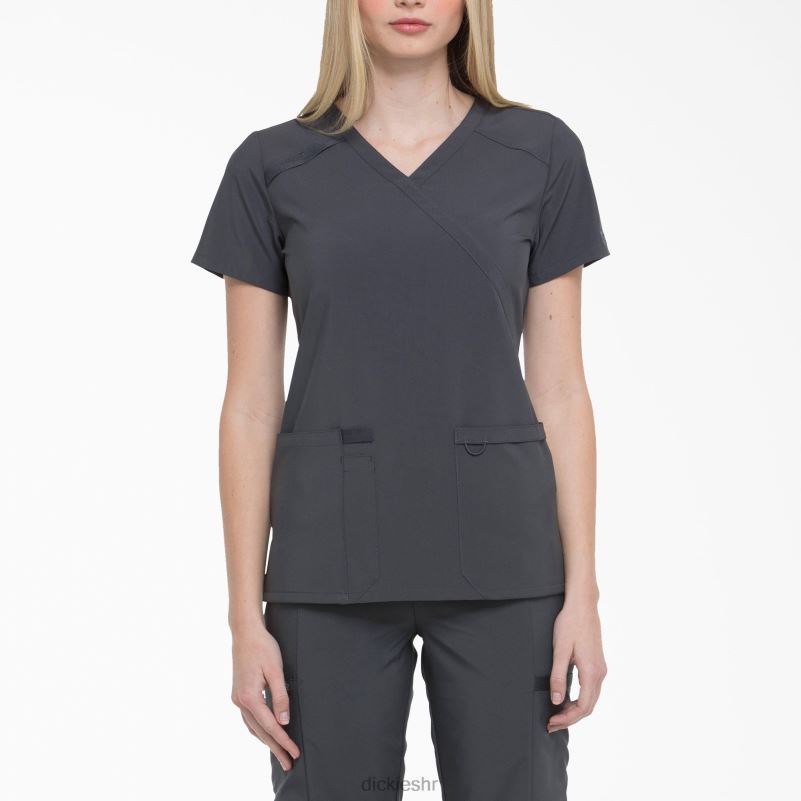 eds Essentials mock wrap scrub top žene Dickies kositar siva (klupa) 6BPL62641 odjeća