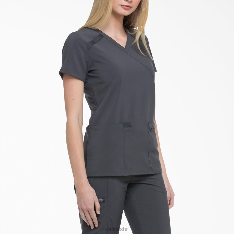 eds Essentials mock wrap scrub top žene Dickies kositar siva (klupa) 6BPL62641 odjeća