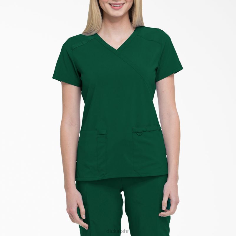 eds Essentials mock wrap scrub top žene Dickies lovačko zeleno (htr) 6BPL62639 odjeća