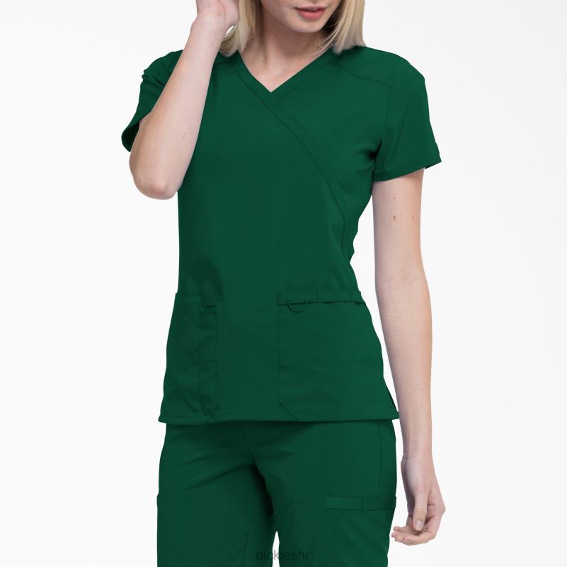 eds Essentials mock wrap scrub top žene Dickies lovačko zeleno (htr) 6BPL62639 odjeća