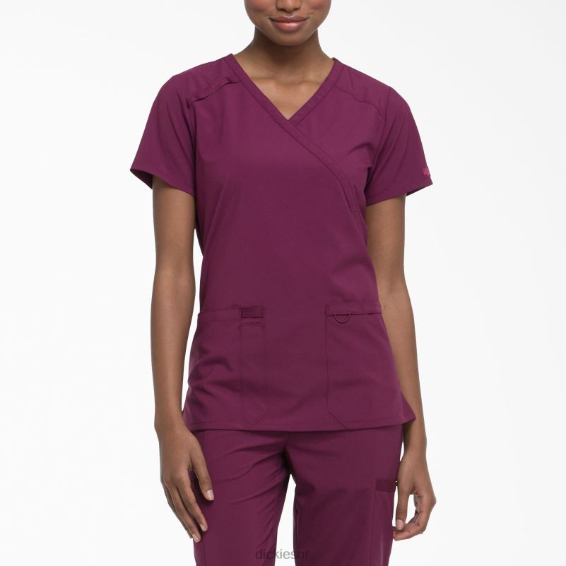 eds Essentials mock wrap scrub top žene Dickies vino (pobjeda) 6BPL62643 odjeća