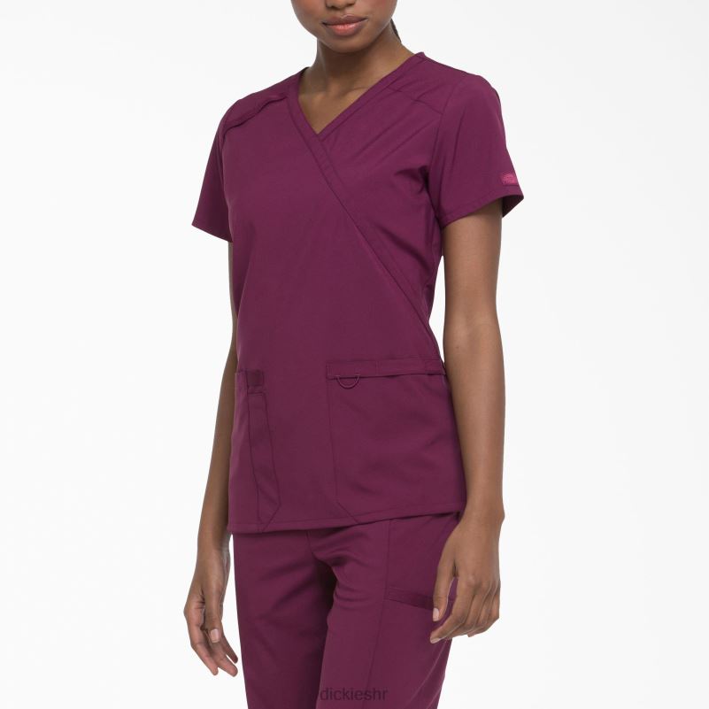 eds Essentials mock wrap scrub top žene Dickies vino (pobjeda) 6BPL62643 odjeća
