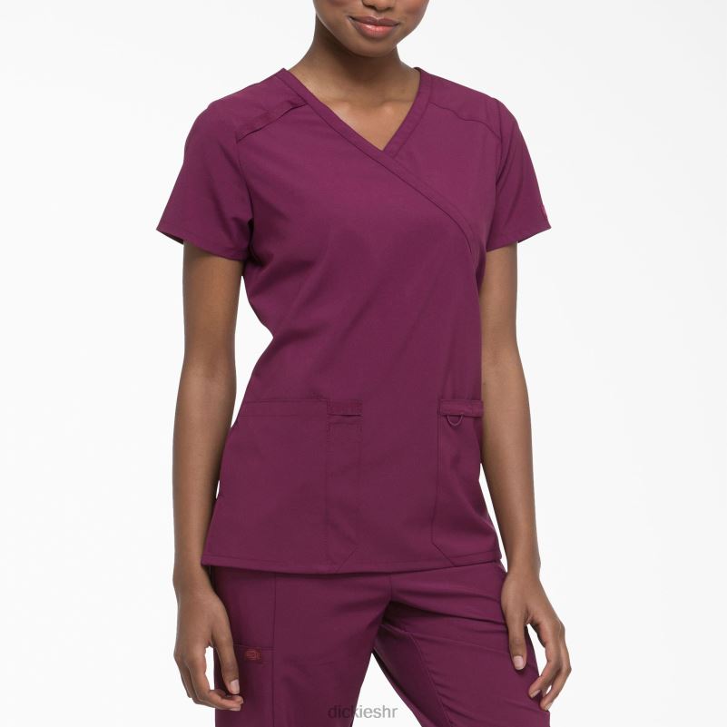 eds Essentials mock wrap scrub top žene Dickies vino (pobjeda) 6BPL62643 odjeća